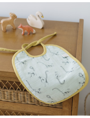 Baby Bib Lemur Céladon Curry milinane