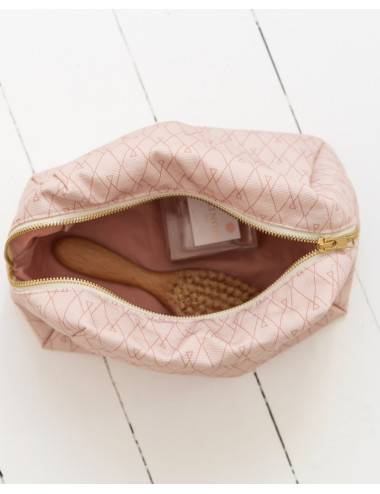 Trousse de toilette rose graphique