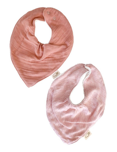 Lot de 2 Bavoirs Bandana pour fille