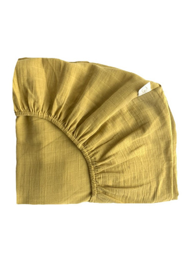 Small curry coloured fitted sheet