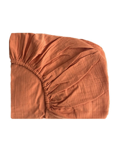Drap housse couleur rouille