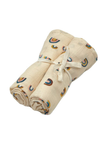 Set of 2 swaddles Rainbow -...