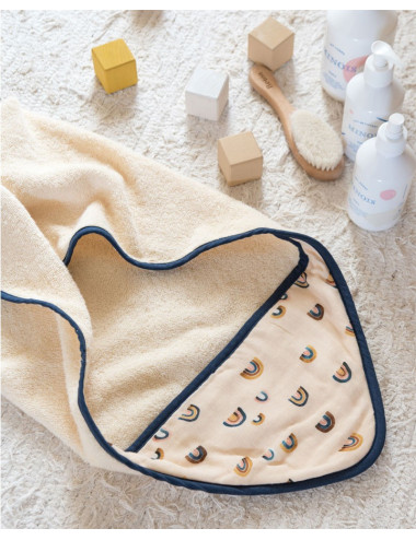 baby bath cape rainbow