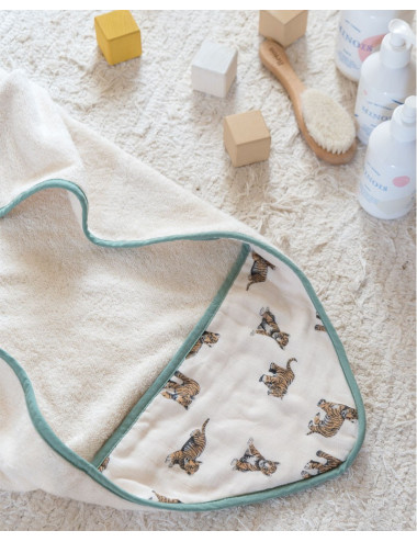 baby bath cape tiger