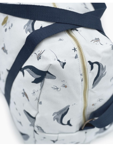 sac à langer bleu baleine