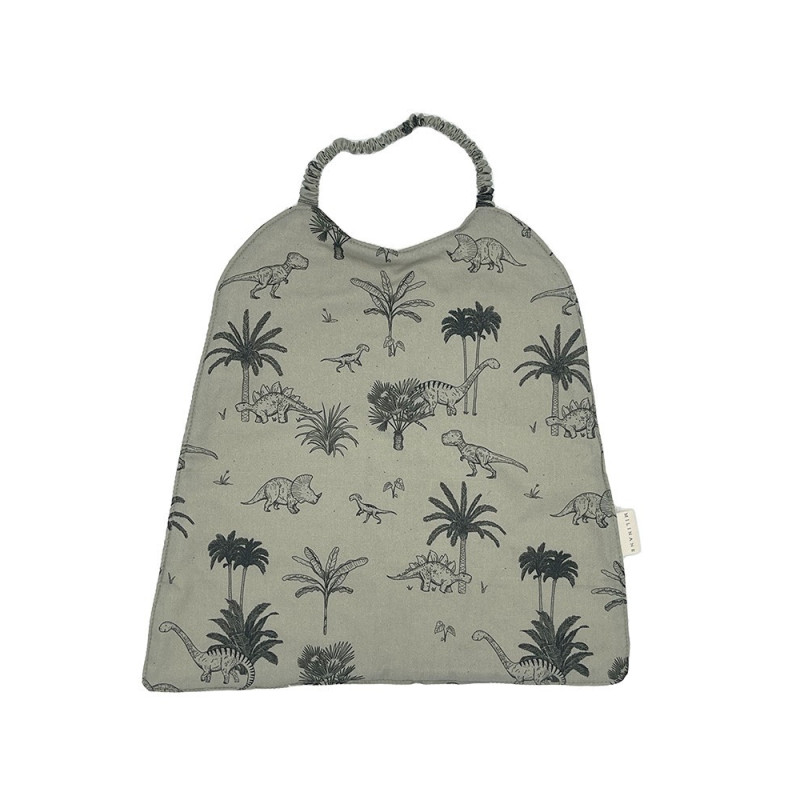 large elastic baby bib with dino print