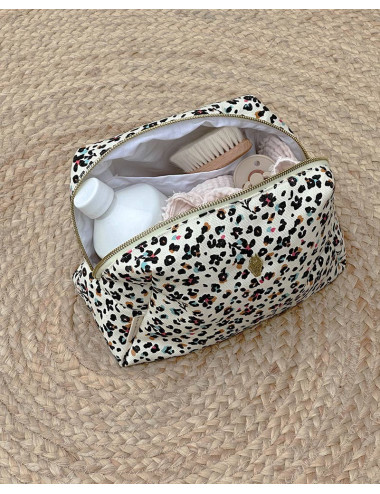 trousse de toilette léopard