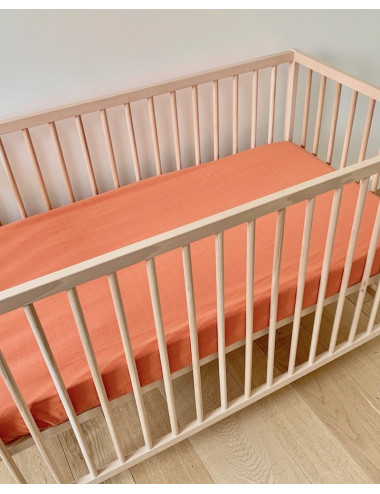 Drap housse couleur rouille