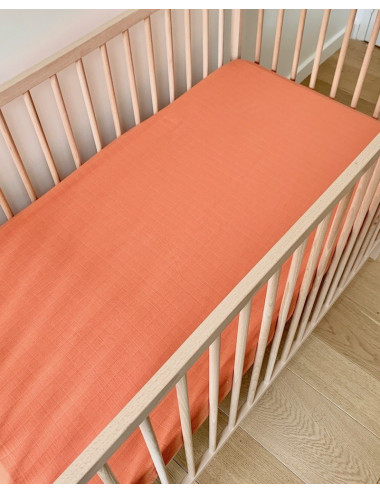 drap housse couleur unie rouille milinane