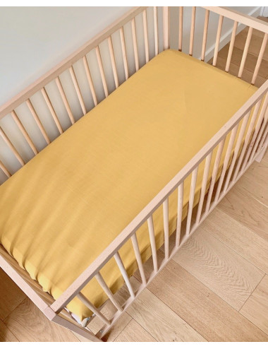 Petit drap housse couleur curry