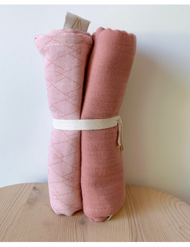 Lot de 2 Langes Sauge en Coton Biologique 70 x 70 cm