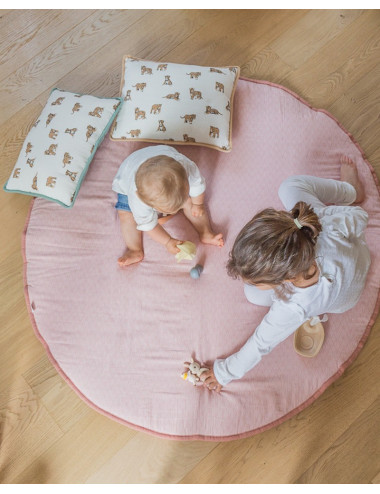 Tapis d'éveil Rond Graphique Terracotta